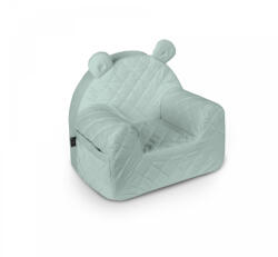BabySteps Fotoliu pentru copii cu spatar, catifea velvet ursulet teddy mint