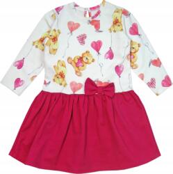  128 Lány pamut macis hosszú ujjú ruha BS586 Pl (BS586 sukienka miś)
