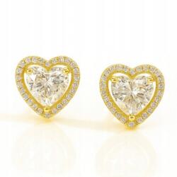 Ecarla 14 karátos arannyal futtatott, nemesacél fülbevaló cirkónia szívekkel, KST3483 (5903843905721)