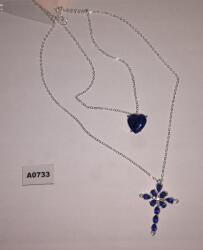  Ezüst és kék színű női nyaklánc