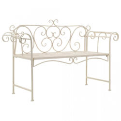 vidaXL Bancă de grădină, alb vintage, 132 cm, metal (45430) - izocor