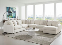  Coltar Chessington 385x100x308 cm Tapitat Stofa Nuanta Ivory (C3790) Canapea