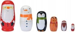  Fából készült Csinos Orosz Matrioszka Lalka Hóember 6 db