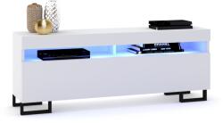 Krak Meble Rtv szekrény Komód Play Fehér Lábak Fekete Led 120 (111020120101)