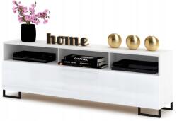 Krak Meble Rtv szekrény Komód Play Open 180 Fehér fényes lábak (111120180110)