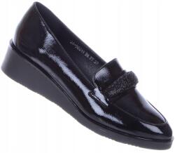 VINCEZA Fekete Kényelmes Mokaszin Balerinacipő Díszítéssel Női 40-es (58311)