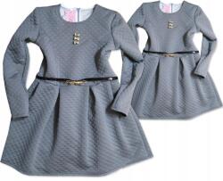  122cm-es habszivacs ruha dombornyomott rombusz szürke hosszú ujjú Pl BS108 (BS108 szara)