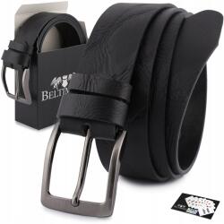 Beltimore Férfi prémium Öv , 4 cm széles, klasszikus fekete, Beltimore (E36_120)