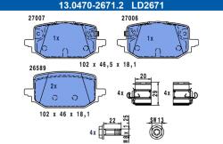 ATE set placute frana, frana disc ATE Ceramic 13.0470-2671.2 (13.0470-2671.2)