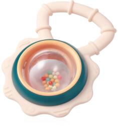 BabyOno Rattle With Teether 3m+ jucărie pentru dentiție cu zornăitoare Flower 1 buc