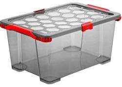 Rotho Evo total műanyag tároló doboz, 44 L - antracit/piros (1008690000)