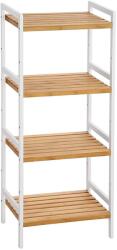 SONGMICS Bambusz polc, konyhai polc, fürdőszobai polc, natúr-fehér (BCB74WN)