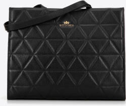  Wittchen Női bőr bevásárlótáska geometrikus varrással, fekete és arany, fekete és arany, természetes bőr