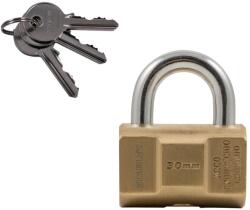  STANLEY S742-045 hengeres tömör sárgaréz lakat, 30 mm, 3 kulcsos (S742-045)