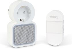 Delight Digitális elem- és vezeték nélküli csengő - Kinetic - 220-240V AC aljzat - fehér - kék LED, 55338