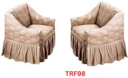 DELFIN Huse Elastice Pt Fotolii Set Cu 2 Buc. , Jacquard, Cu Volan, Cod TRF98