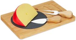 Relaxdays Platou de brânzeturi Relaxdays din bambus cu set de 2 tacâmuri (10092680) Tava