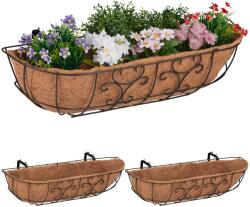 Relaxdays Set de 3 cutii cu flori pentru balcon Relaxdays (10065406)