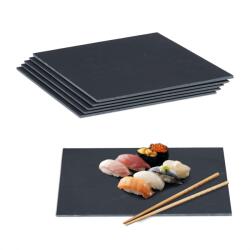 Relaxdays Set Relaxdays de 6 farfurii ardezie 40 x 30 cm (10096116) Tava