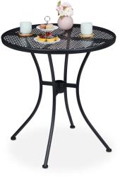 Relaxdays Masă de grădină Relaxdays cu orificiu pentru umbrelă, neagră (10065216)