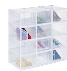 Relaxdays Cutii de pantofi transparente Relaxdays, pachet de 12 (10098293)