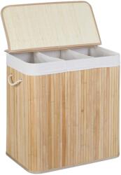 Relaxdays Coș de rufe Relaxdays din bambus cu 3 compartimente (10074155)