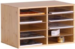 Relaxdays Tavă documente Relaxdays din bambus cu 10 compartimente (10130975)