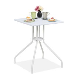 Relaxdays Masă de grădină Relaxdays cu aspect de lemn alb (10109889)