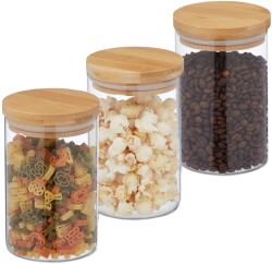 Relaxdays Set de 3 borcane Relaxdays cu capac, 800 ml (10074483)
