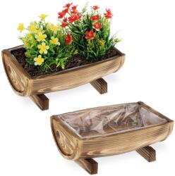 Relaxdays Set de 2 cutii de flori din lemn Relaxdays (10067560)