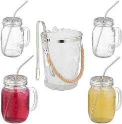 Relaxdays 4 pahare Relaxdays cu capace și accesorii (10067499) Pahar