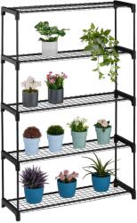 Relaxdays Suport pentru flori din metal negru cu 5 niveluri Relaxdays (10116214)