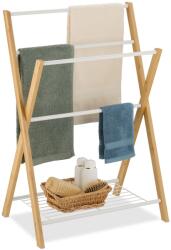 Relaxdays Suport pentru prosoape Relaxdays din bambus cu raft (10116292)