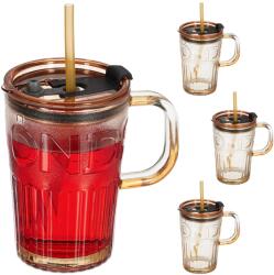 Relaxdays Pahare Relaxdays, set de 4, cu mânere (10096004) Pahar