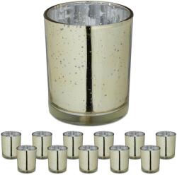 Relaxdays Pahare Relaxdays pentru lumânări tip pastilă, aurii, set de 12 (10074551) Pahar