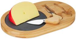 Relaxdays Platou de brânzeturi Relaxdays din bambus cu set de 2 tacâmuri (10092697) Tava