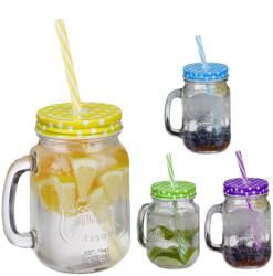 Relaxdays Pahare colorate Relaxdays cu capac, set de 4 (10087266) Pahar