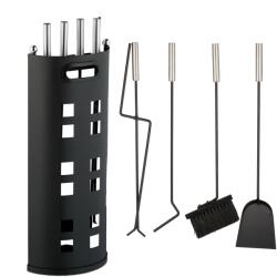 Relaxdays Set de scule pentru șemineu Relaxdays, 5 piese, negru (10100013)