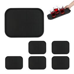 Relaxdays Set de 6 tavi de servire Relaxdays, negru (10111267) Tava