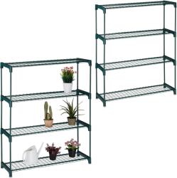 Relaxdays Set de 2 rafturi pentru plante Relaxdays cu 4 rafturi (10121714)