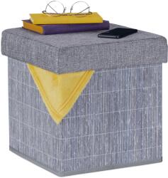 Relaxdays Otoman gri cu spațiu de depozitare (10079483)