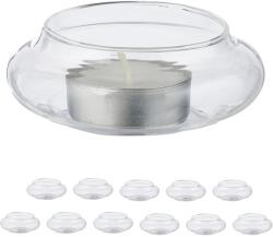 Relaxdays Suporturi plutitoare pentru lumânări tip pastilă Relaxdays, set de 12 (10109077) Pahar