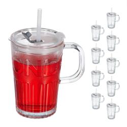 Relaxdays Pahare Relaxdays, set de 10, cu mânere (10095954) Pahar