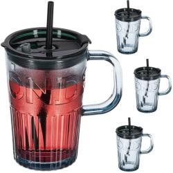Relaxdays Pahare Relaxdays, set de 4, cu mânere (10096014) Pahar