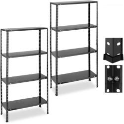 Relaxdays Rafturi Relaxdays rezistente, set de 2, 4 niveluri, negru (10083242) Raft