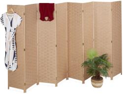 Relaxdays Paravan pliabil Relaxdays cu 8 panouri, culoare naturală (10079812)