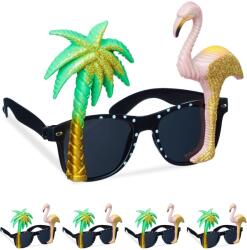 Relaxdays Set de pahare de petrecere Relaxdays, 5 piese, flamingo și palmier (10113626)