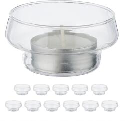 Relaxdays Suporturi rotunde plutitoare pentru lumânări tip pastilă Relaxdays, set de 12 (10109089) Pahar