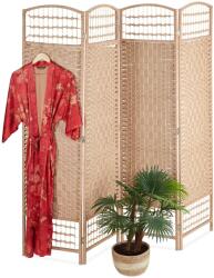 Relaxdays Paravan pliabil Relaxdays cu 4 panouri, culoare naturală (10079608)