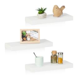 Relaxdays Set de 3 rafturi de perete albe Relaxdays (10084352) Raft